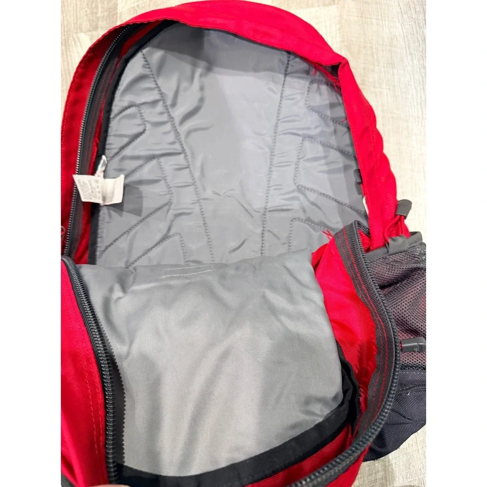 The North Face Jester Backpack Red Charcoal Grey School Hiking Bag